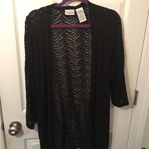 Black crochet cardigan